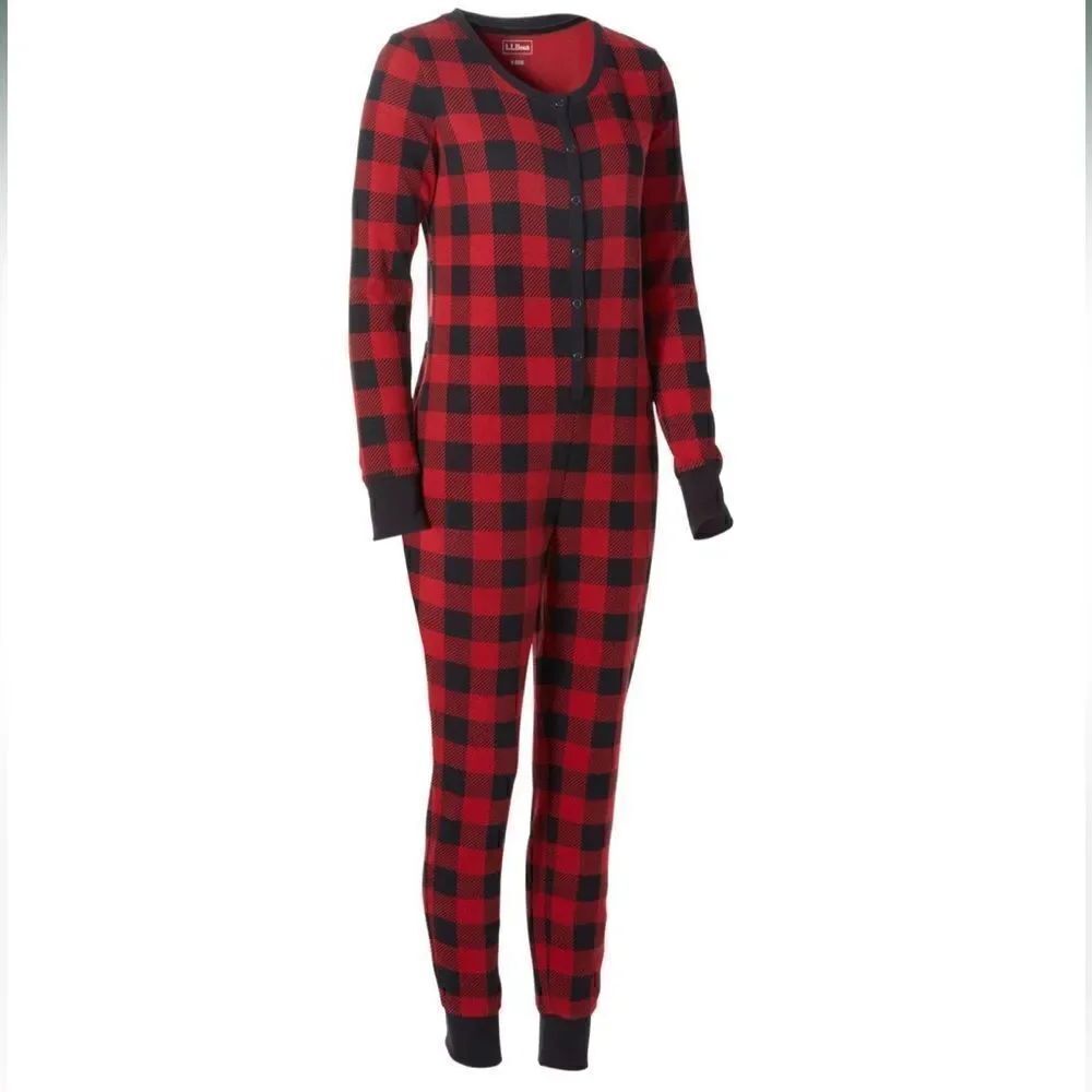 L.L.Bean Waffle Onsie Pyjama XS Tall - Picture 2 of 9